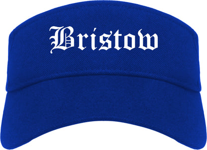 Bristow Oklahoma OK Old English Mens Visor Cap Hat Royal Blue