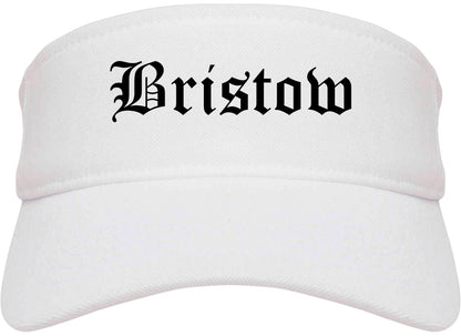Bristow Oklahoma OK Old English Mens Visor Cap Hat White