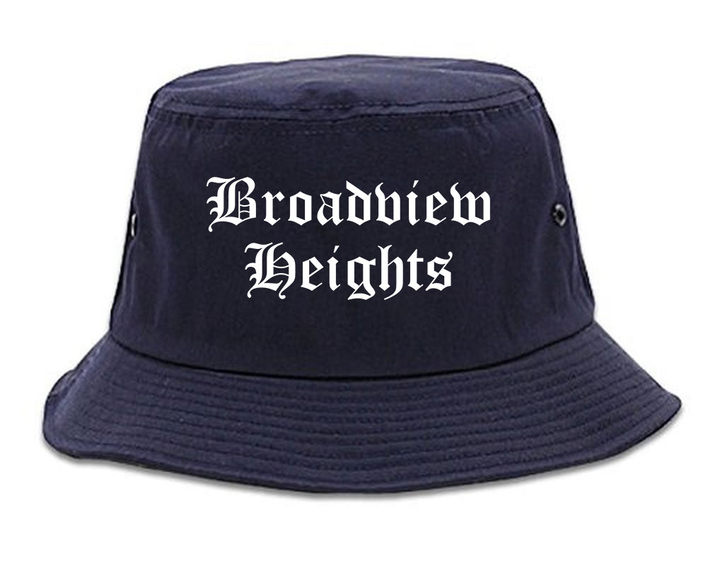 Broadview Heights Ohio OH Old English Mens Bucket Hat Navy Blue