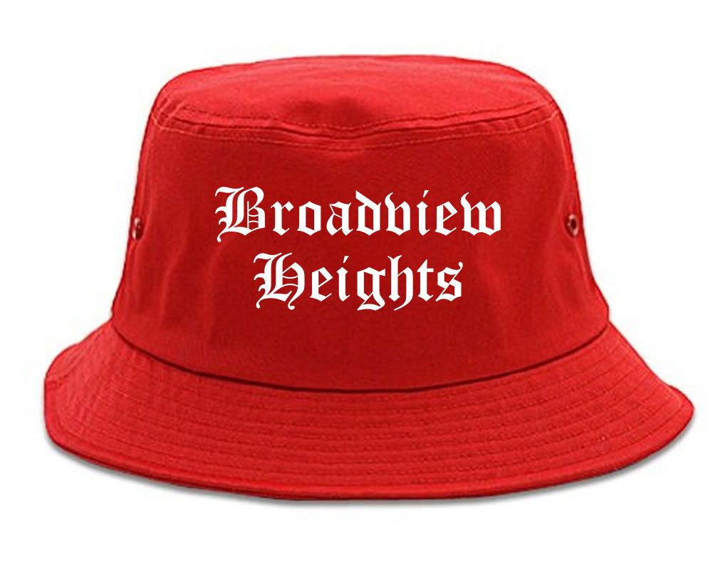 Broadview Heights Ohio OH Old English Mens Bucket Hat Red