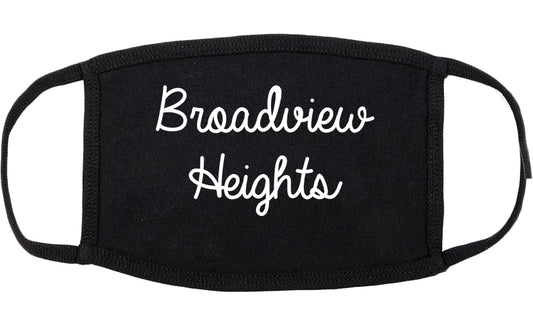Broadview Heights Ohio OH Script Cotton Face Mask Black