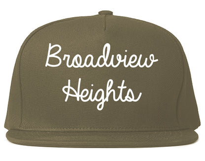 Broadview Heights Ohio OH Script Mens Snapback Hat Grey