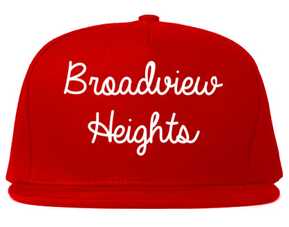 Broadview Heights Ohio OH Script Mens Snapback Hat Red