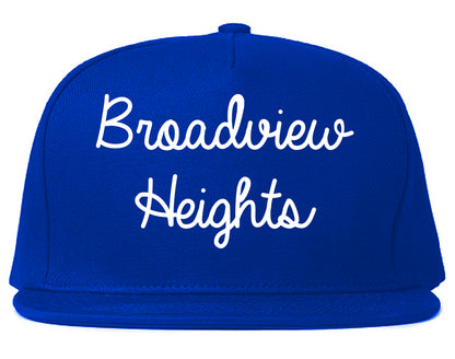 Broadview Heights Ohio OH Script Mens Snapback Hat Royal Blue