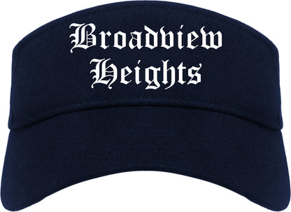 Broadview Heights Ohio OH Old English Mens Visor Cap Hat Navy Blue