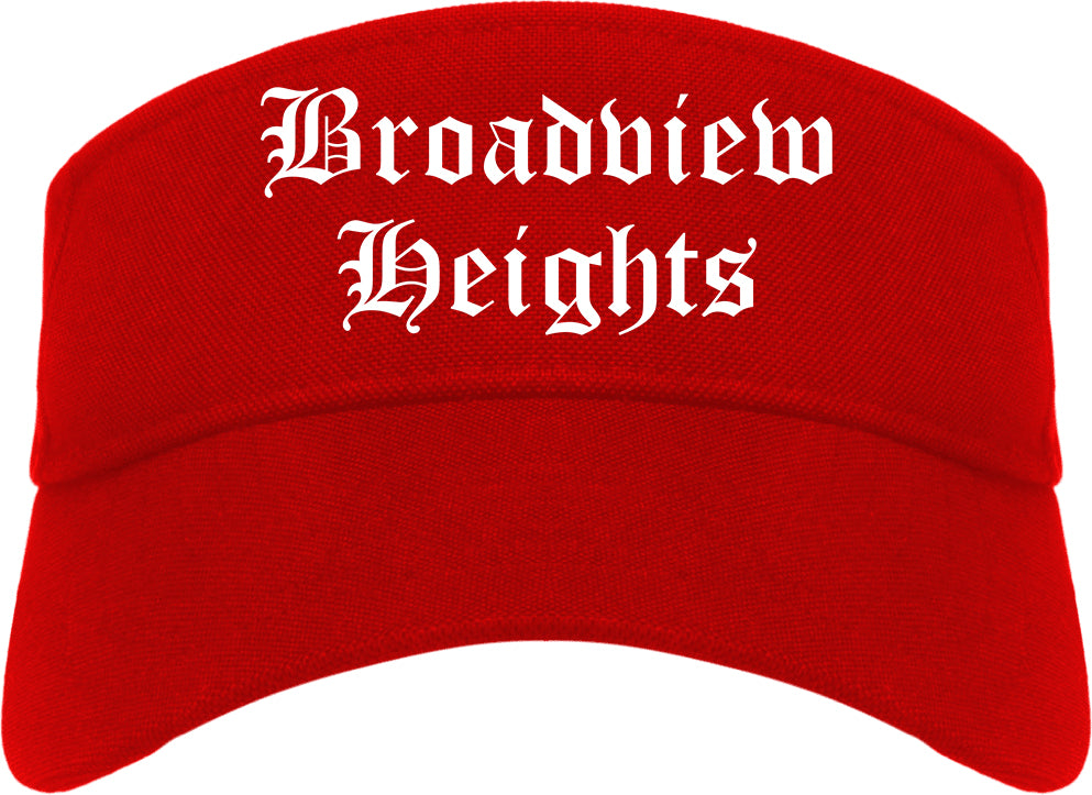 Broadview Heights Ohio OH Old English Mens Visor Cap Hat Red