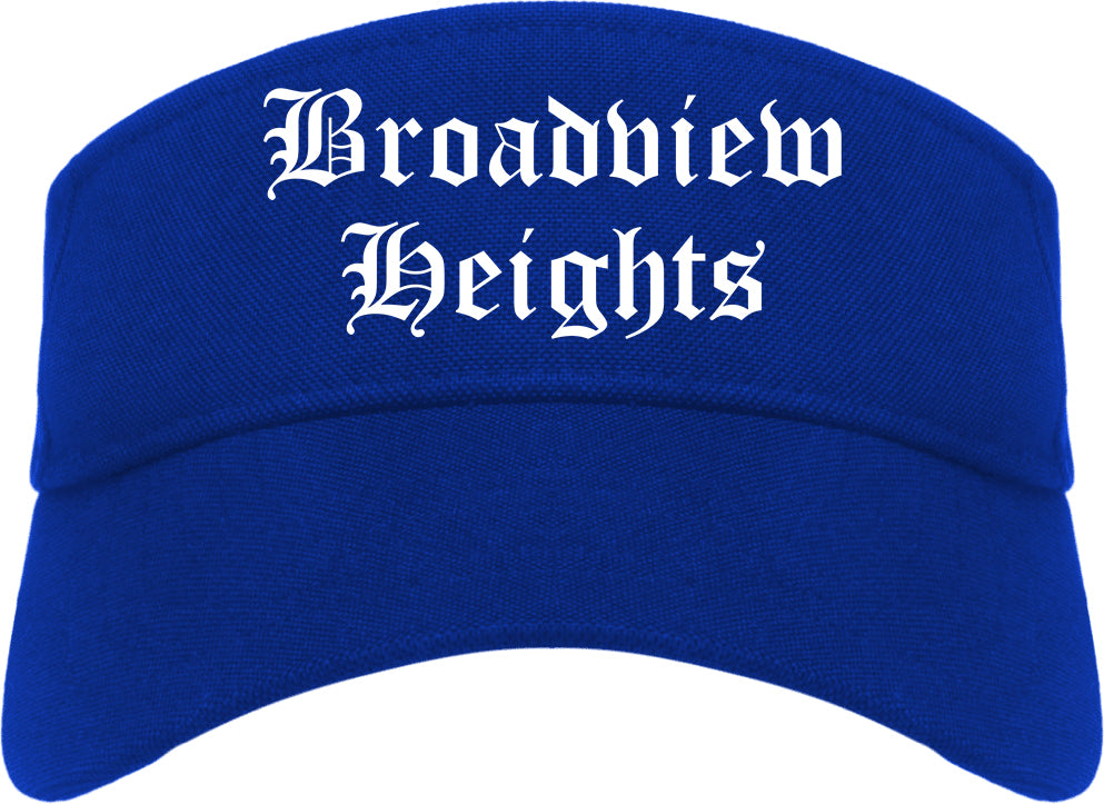 Broadview Heights Ohio OH Old English Mens Visor Cap Hat Royal Blue