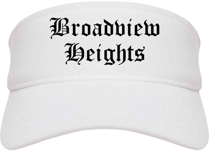 Broadview Heights Ohio OH Old English Mens Visor Cap Hat White