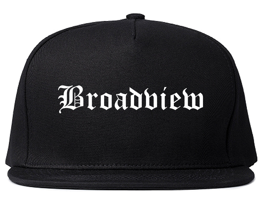 Broadview Illinois IL Old English Mens Snapback Hat Black