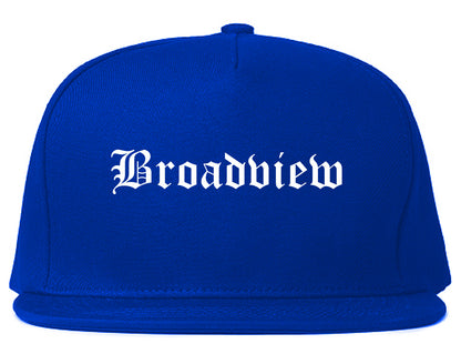 Broadview Illinois IL Old English Mens Snapback Hat Royal Blue
