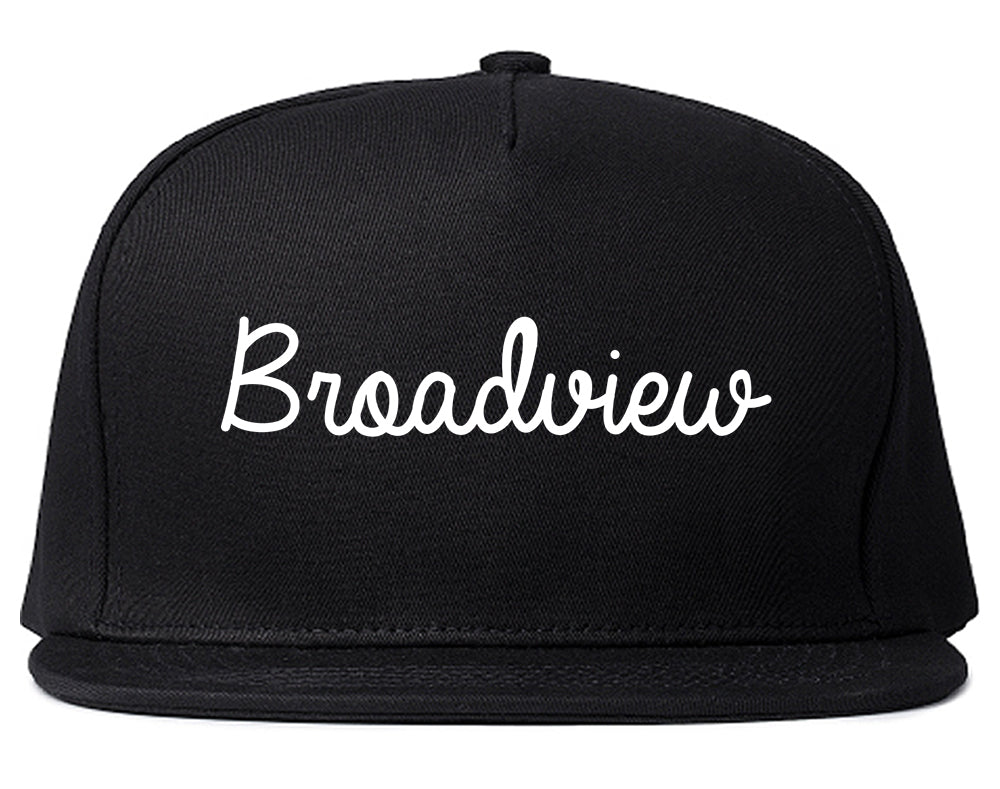 Broadview Illinois IL Script Mens Snapback Hat Black