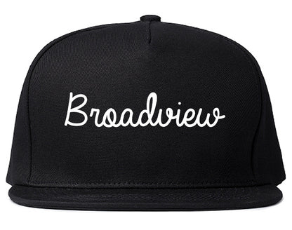 Broadview Illinois IL Script Mens Snapback Hat Black