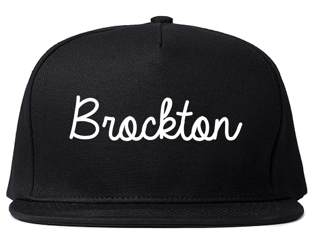 Brockton Massachusetts MA Script Mens Snapback Hat Black
