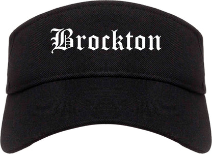 Brockton Massachusetts MA Old English Mens Visor Cap Hat Black