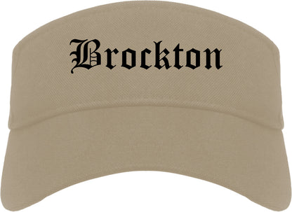 Brockton Massachusetts MA Old English Mens Visor Cap Hat Khaki