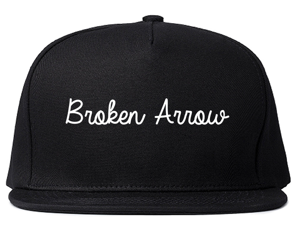 Broken Arrow Oklahoma OK Script Mens Snapback Hat Black
