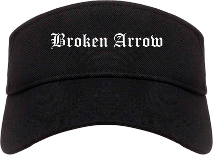 Broken Arrow Oklahoma OK Old English Mens Visor Cap Hat Black