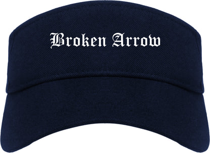 Broken Arrow Oklahoma OK Old English Mens Visor Cap Hat Navy Blue