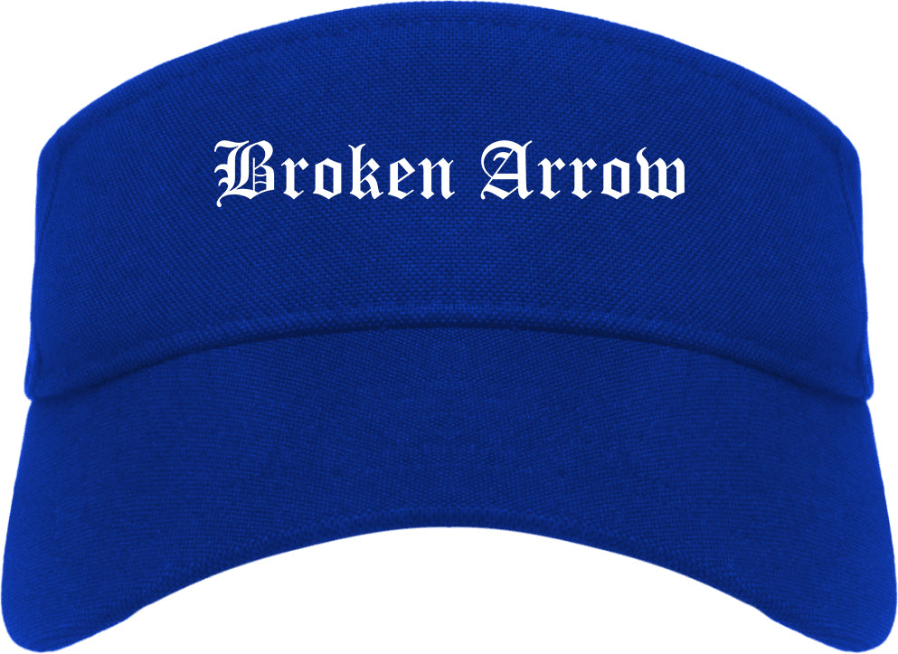 Broken Arrow Oklahoma OK Old English Mens Visor Cap Hat Royal Blue