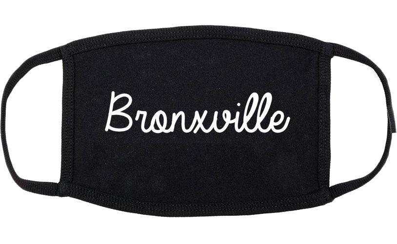 Bronxville New York NY Script Cotton Face Mask Black