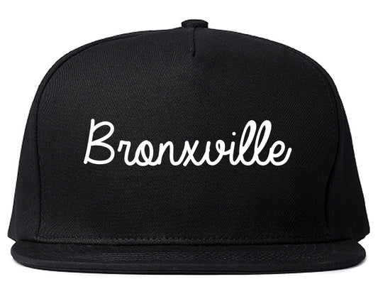 Bronxville New York NY Script Mens Snapback Hat Black