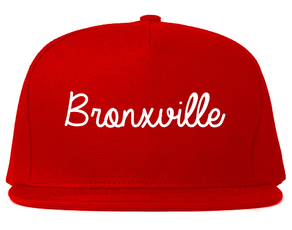 Bronxville New York NY Script Mens Snapback Hat Red