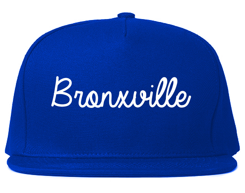 Bronxville New York NY Script Mens Snapback Hat Royal Blue