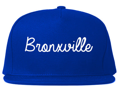 Bronxville New York NY Script Mens Snapback Hat Royal Blue