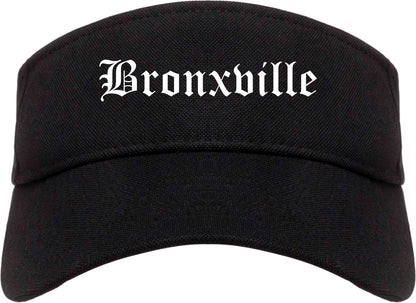 Bronxville New York NY Old English Mens Visor Cap Hat Black