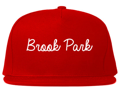 Brook Park Ohio OH Script Mens Snapback Hat Red