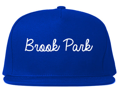 Brook Park Ohio OH Script Mens Snapback Hat Royal Blue