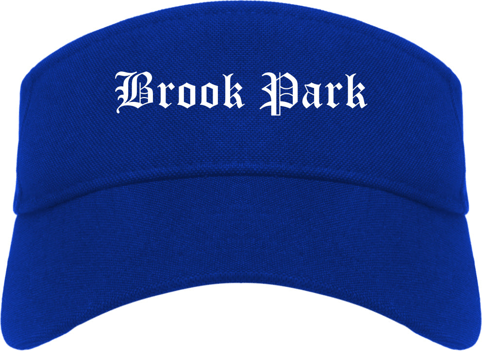 Brook Park Ohio OH Old English Mens Visor Cap Hat Royal Blue