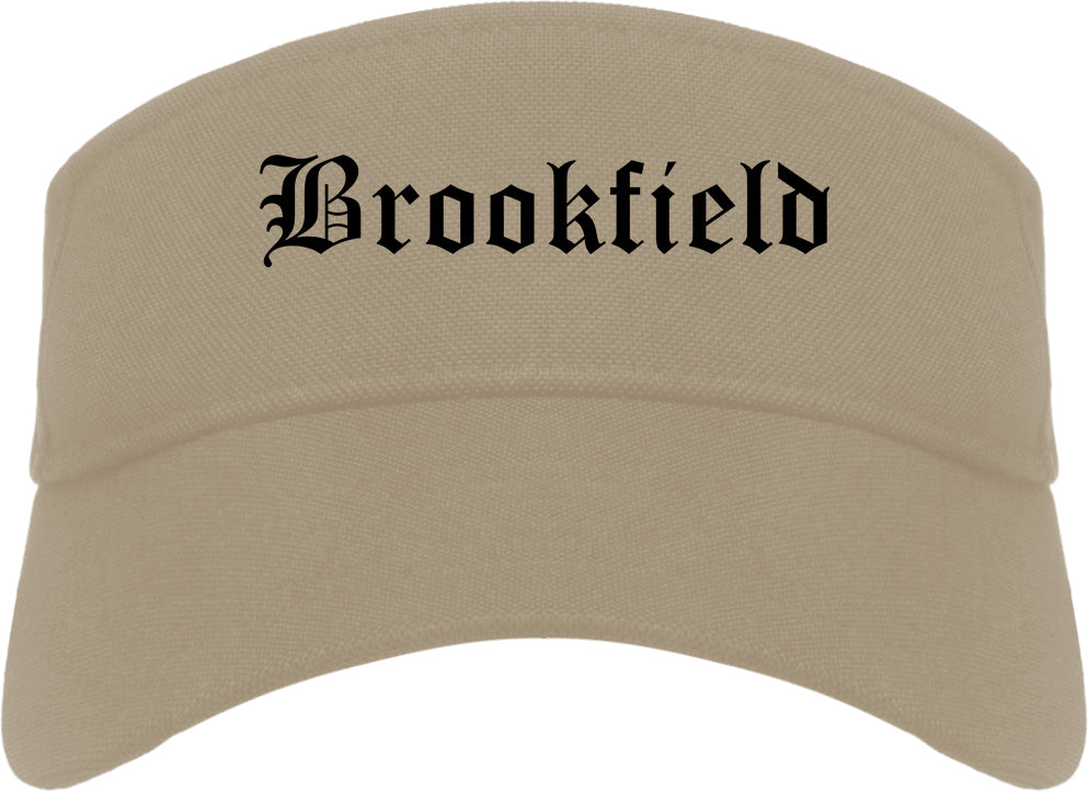 Brookfield Illinois IL Old English Mens Visor Cap Hat Khaki