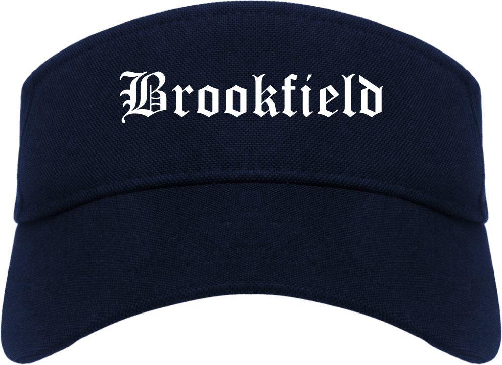 Brookfield Illinois IL Old English Mens Visor Cap Hat Navy Blue