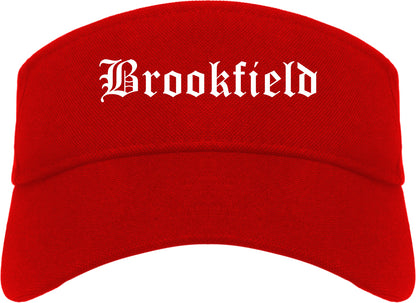 Brookfield Illinois IL Old English Mens Visor Cap Hat Red