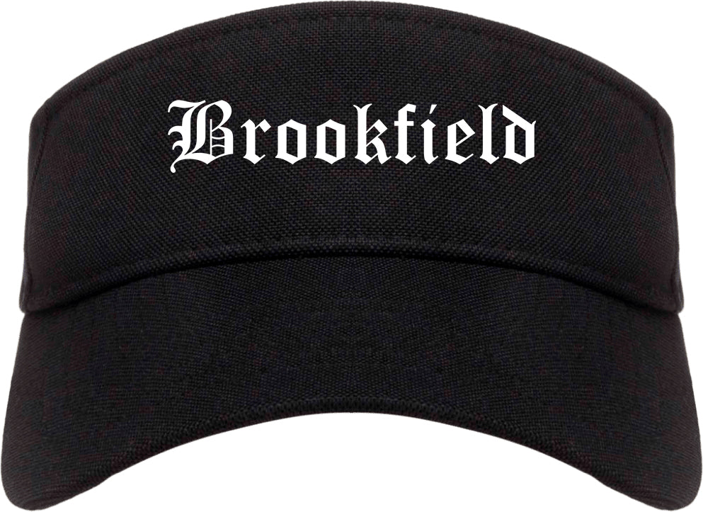 Brookfield Missouri MO Old English Mens Visor Cap Hat Black