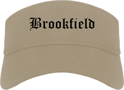 Brookfield Missouri MO Old English Mens Visor Cap Hat Khaki