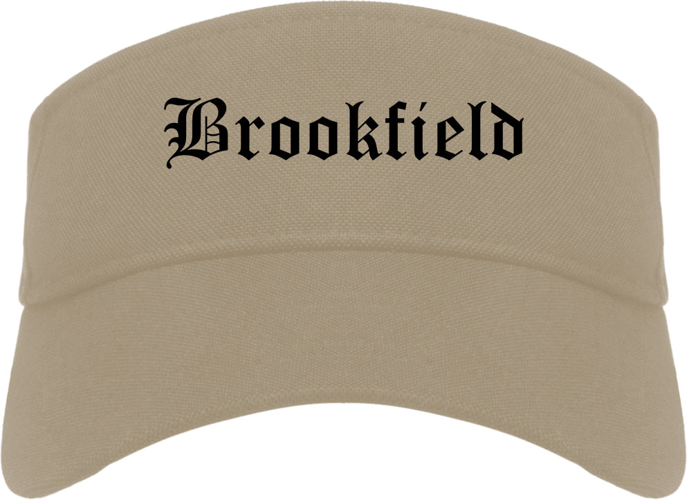 Brookfield Missouri MO Old English Mens Visor Cap Hat Khaki