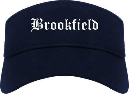 Brookfield Missouri MO Old English Mens Visor Cap Hat Navy Blue