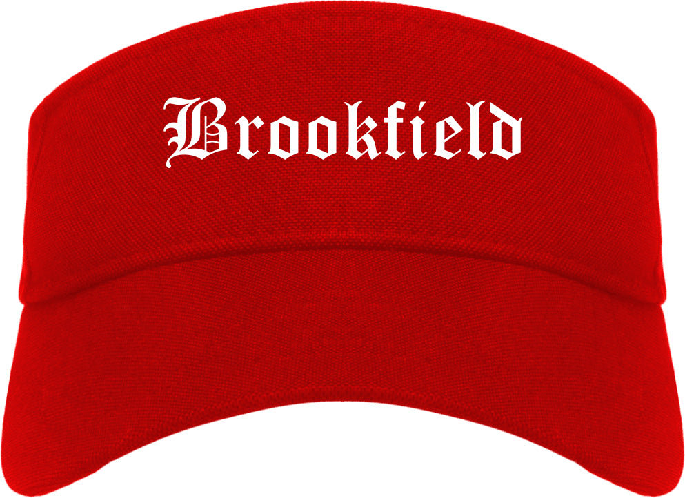 Brookfield Missouri MO Old English Mens Visor Cap Hat Red