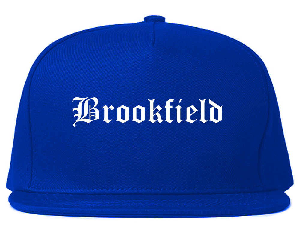Brookfield Wisconsin WI Old English Mens Snapback Hat Royal Blue