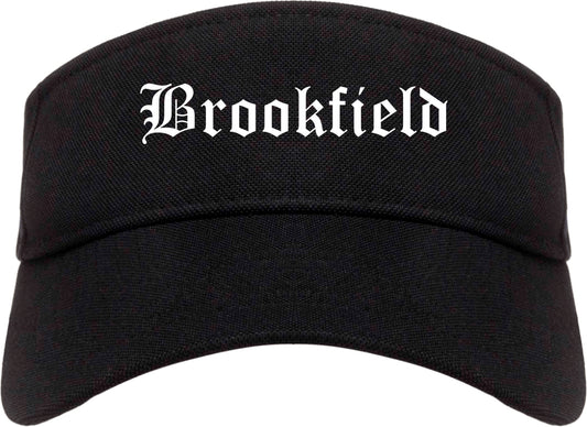 Brookfield Wisconsin WI Old English Mens Visor Cap Hat Black