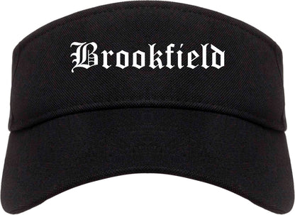 Brookfield Wisconsin WI Old English Mens Visor Cap Hat Black
