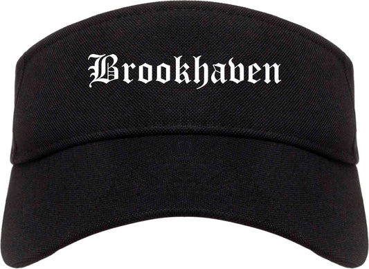 Brookhaven Mississippi MS Old English Mens Visor Cap Hat Black