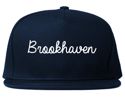 Brookhaven Pennsylvania PA Script Mens Snapback Hat Navy Blue