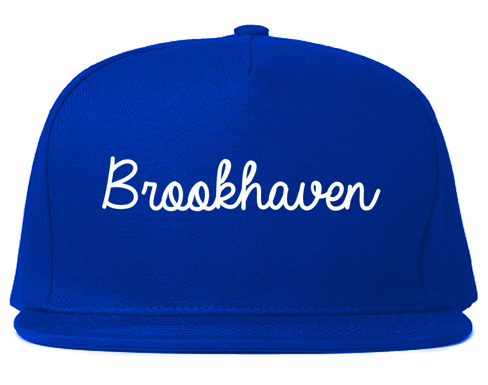 Brookhaven Pennsylvania PA Script Mens Snapback Hat Royal Blue