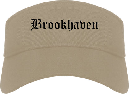Brookhaven Pennsylvania PA Old English Mens Visor Cap Hat Khaki