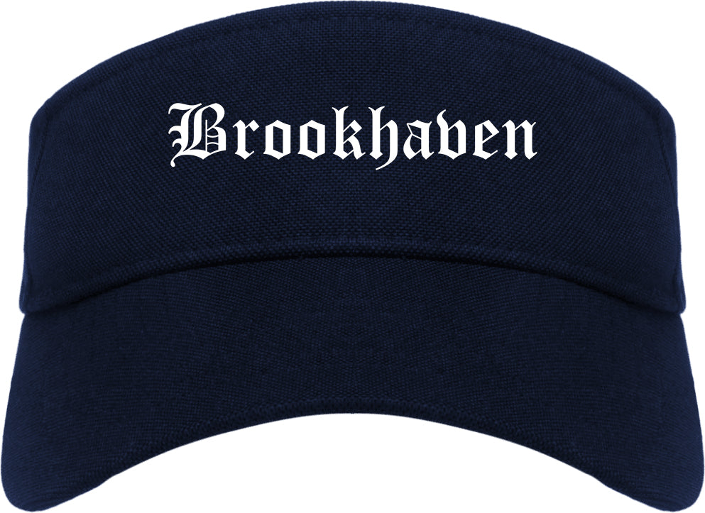 Brookhaven Pennsylvania PA Old English Mens Visor Cap Hat Navy Blue