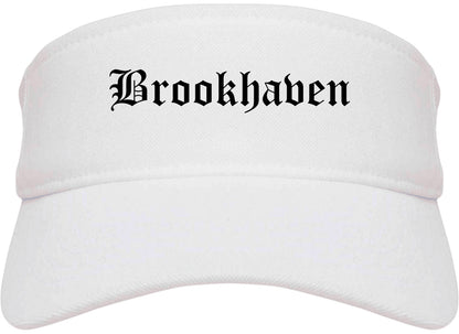 Brookhaven Pennsylvania PA Old English Mens Visor Cap Hat White