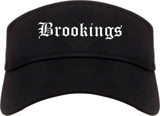 Brookings Oregon OR Old English Mens Visor Cap Hat Black